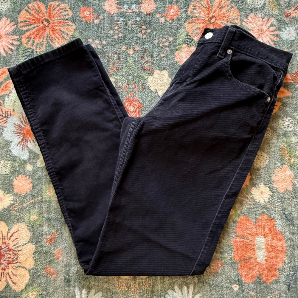 Levis 502 Taper Fit Black Corduroy Pants Mens 29x32 29507-1071